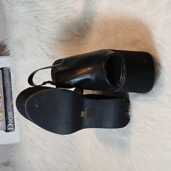 N.Y.L.A. Black Slingback Open Toe Mules Shoes Sz 10 - Picture 8 of 10